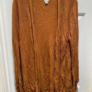 A New Day Rust Brown Open‎ Front Cardigan Sweater Size L
